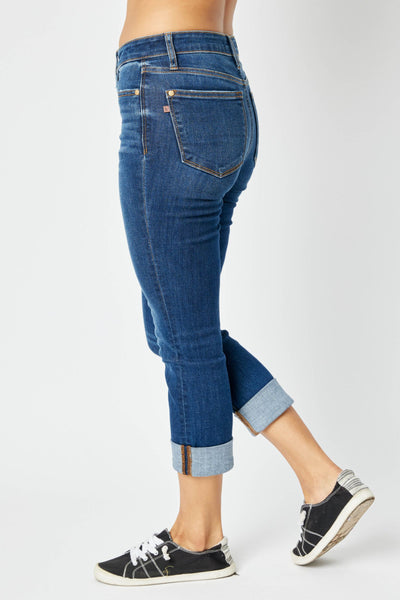 Judy Blue Jeans Mid Rise Vintage Cuffed Capri