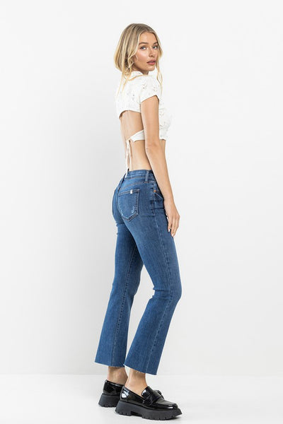 Sneak Peek Mid Rise Kick Flare Jean