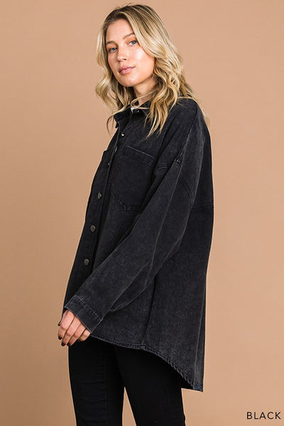 Vintage Black Oversized Denim Jacket