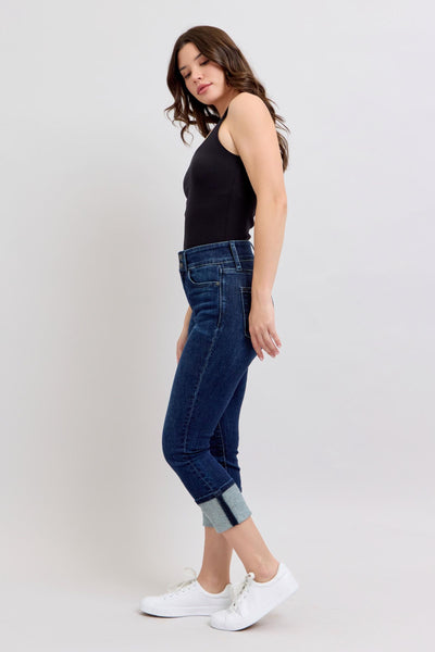 Judy Blue Jeans Double Button Cuffed Capri