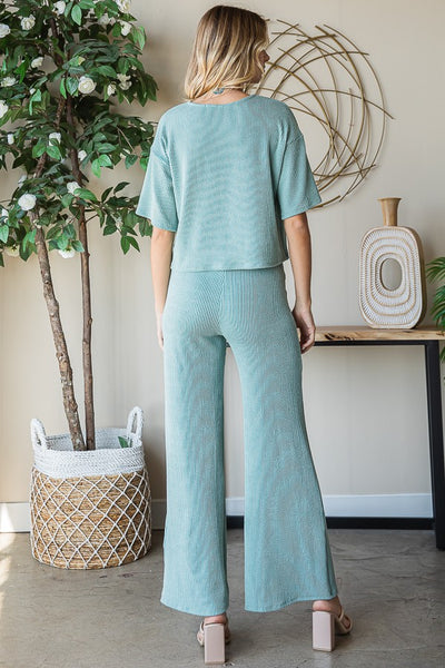 Ribbed Flare Lounge Set