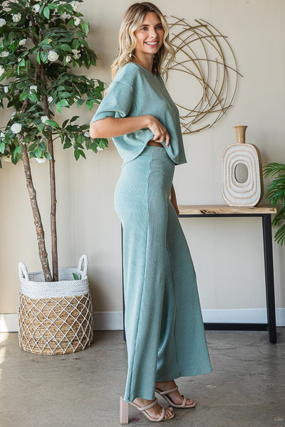 Ribbed Flare Lounge Set
