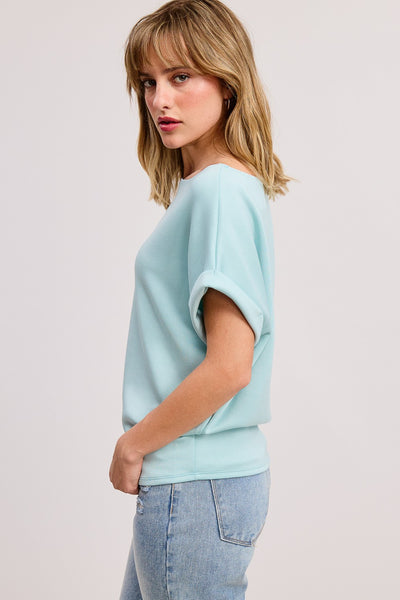 Scuba Rolled Sleeve Top