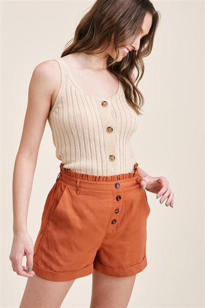 Camel Paper Bag Shorts