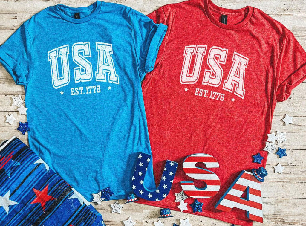 Red USA Est. 1776 Graphic Tee