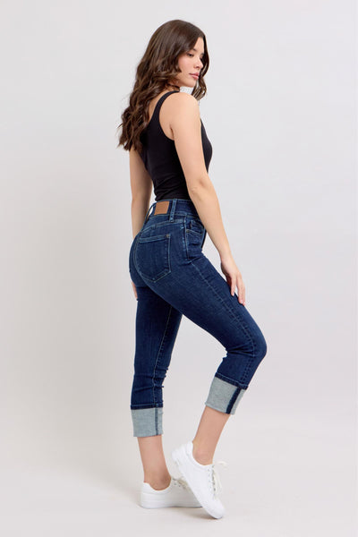 Judy Blue Jeans Double Button Cuffed Capri