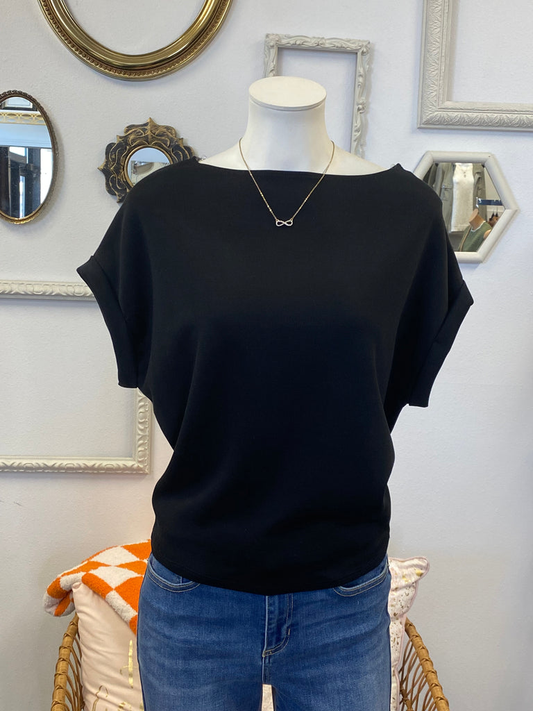 Scuba Rolled Sleeve Top
