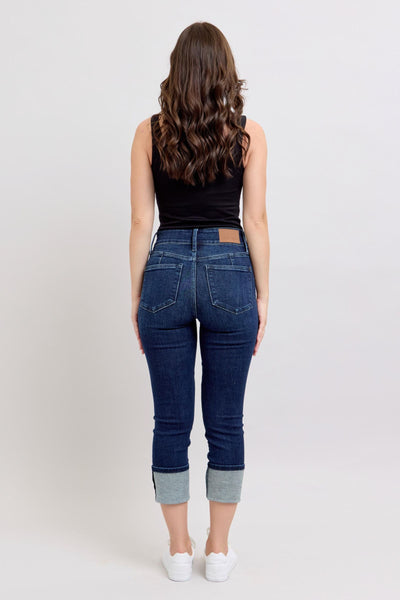 Judy Blue Jeans Double Button Cuffed Capri