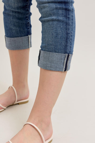 Judy Blue Jeans Medium Wash Cuffed Capri