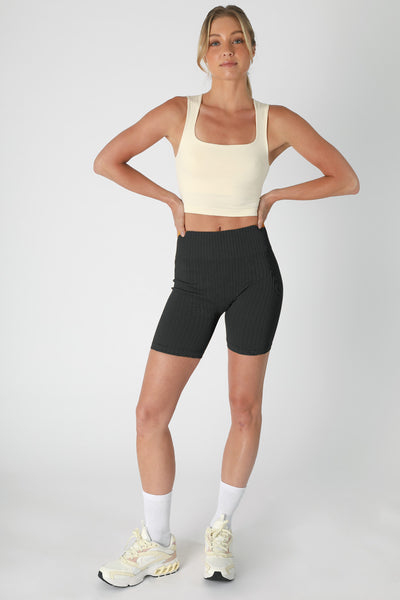 Nikibiki Wide Ribbed Highwaist Biker Shorts 5.5"