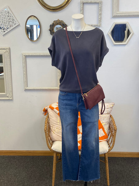 Scuba Rolled Sleeve Top