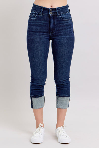 Judy Blue Jeans Double Button Cuffed Capri