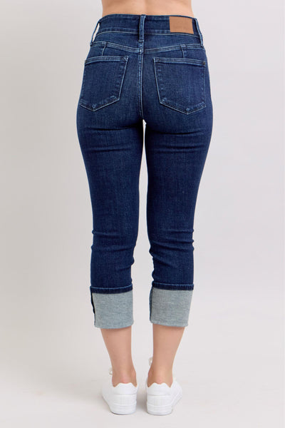 Judy Blue Jeans Double Button Cuffed Capri