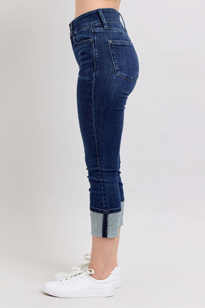 Judy Blue Jeans Double Button Cuffed Capri