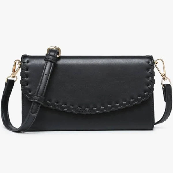 Flapover Whipstitch Crossbody
