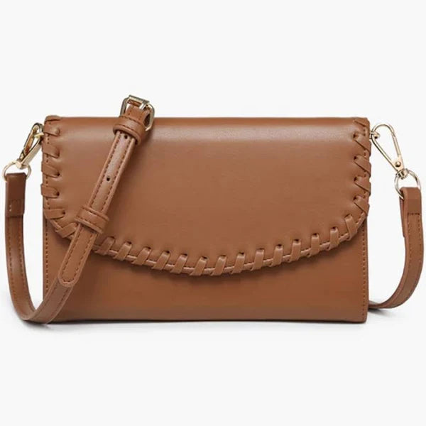 Flapover Whipstitch Crossbody