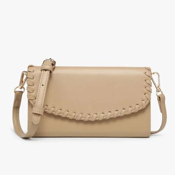 Flapover Whipstitch Crossbody