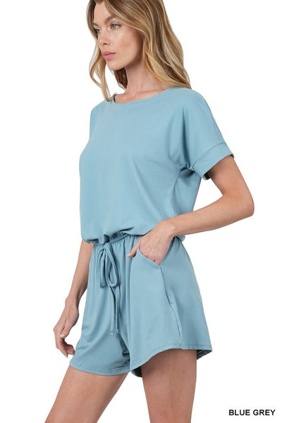 Short Sleeve Pocket Romper