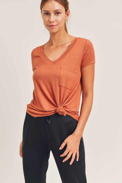 V-Neck Pocket Top