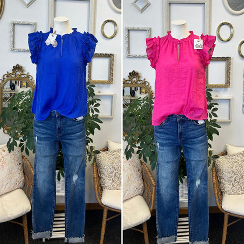 Ruffle Sleeve Blouse