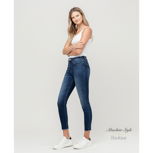 Vervet High Rise Crop Skinny Raw Hem