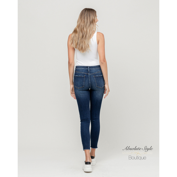 Vervet High Rise Crop Skinny Raw Hem
