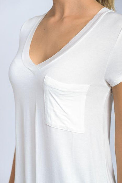 V-Neck Pocket Top