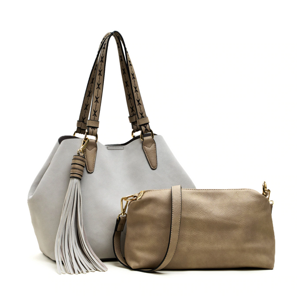 2-in-1 Tassel Handbag