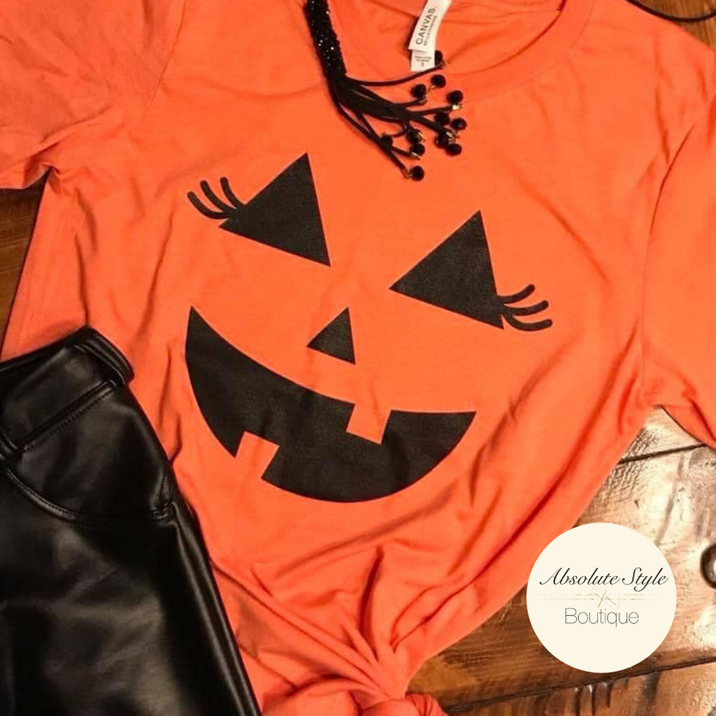 Eyelashes Jack O Lantern Pumpkin