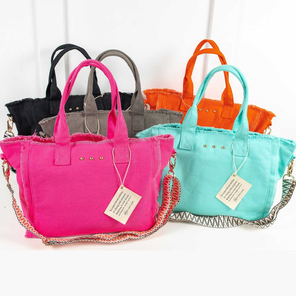 Fringe Canvas Crossbody Tote