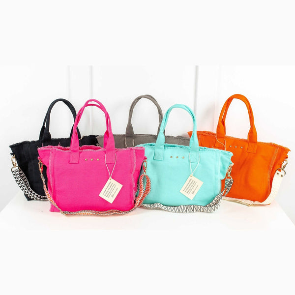 Fringe Canvas Crossbody Tote