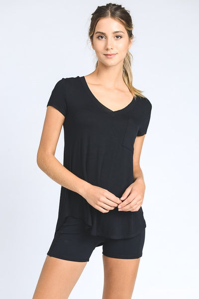 V-Neck Pocket Top
