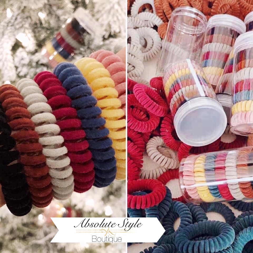Velvet Coil Hair Tie Set