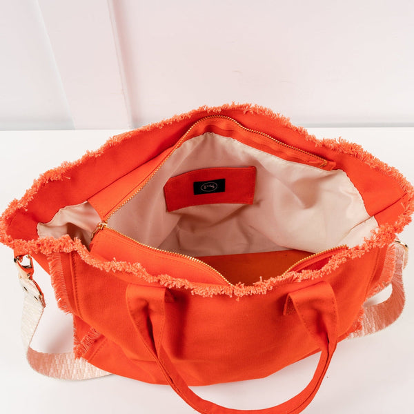 Fringe Canvas Crossbody Tote