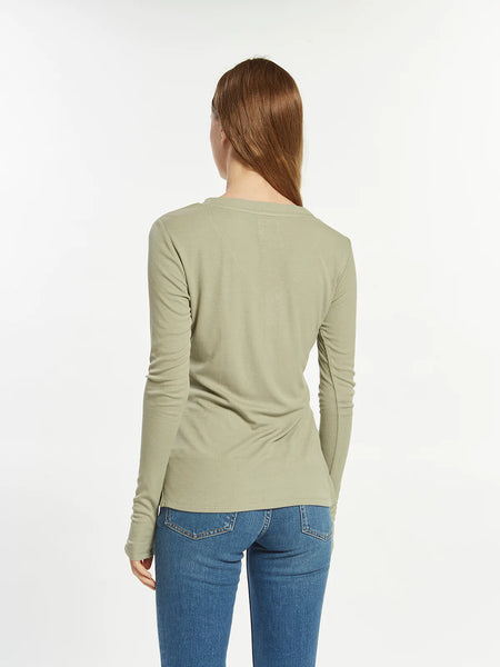 Long Sleeve Ribbed Henley Top
