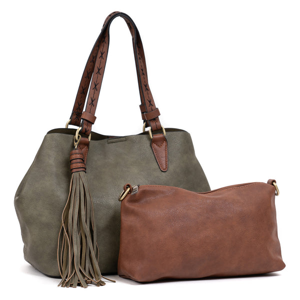 2-in-1 Tassel Handbag