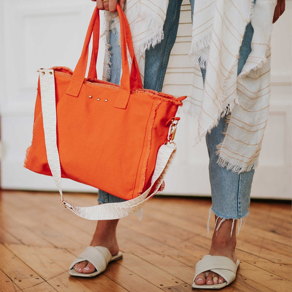 Fringe Canvas Crossbody Tote