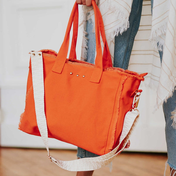 Fringe Canvas Crossbody Tote