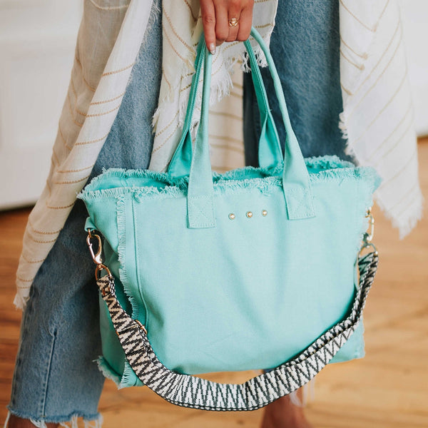 Fringe Canvas Crossbody Tote