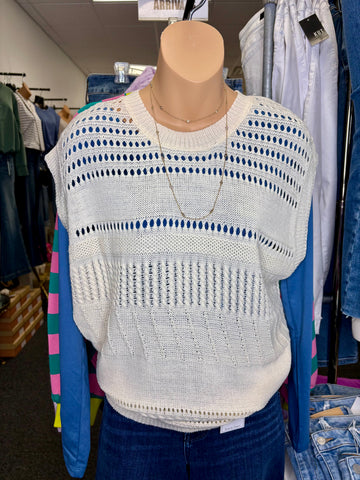 Crochet Open Knit Sweater Vest