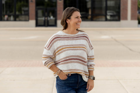 Breezy Knit Striped Sweater