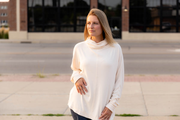 Cowl Neck Dolman Tunic Top