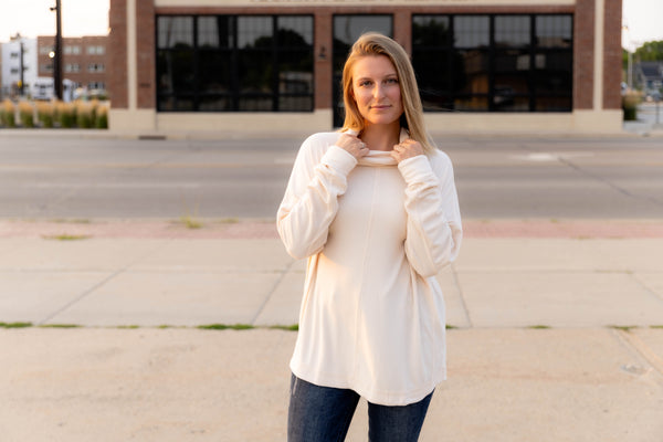 Cowl Neck Dolman Tunic Top