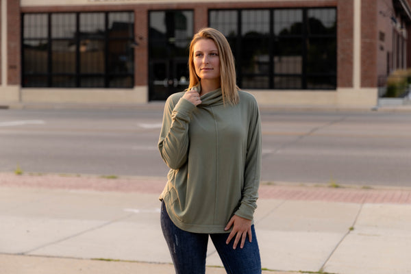 Cowl Neck Dolman Tunic Top