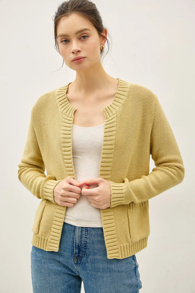 Dijon Ribbed Edge Cardigan