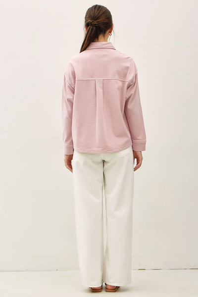 Vintage Wash Denim Knit Shacket