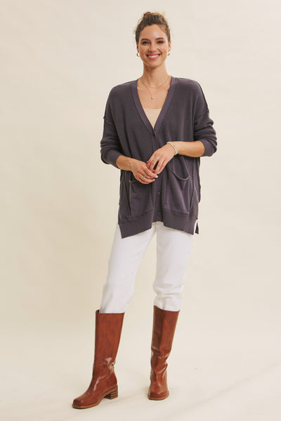 Slouchy Button Cardigan