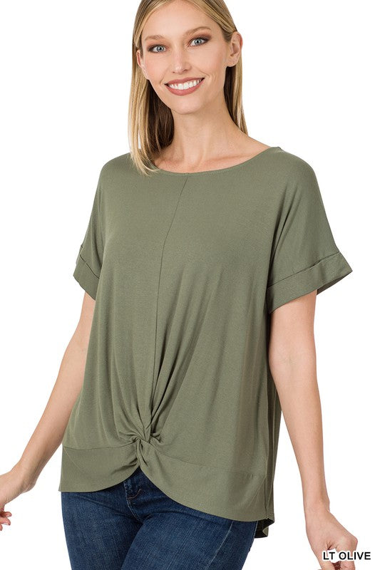 Crepe Knot Front Top