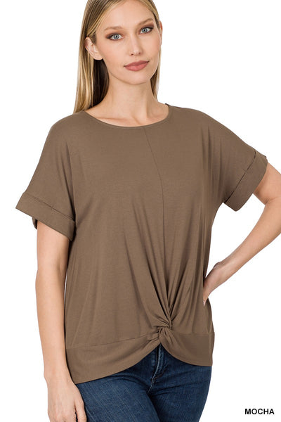 Crepe Knot Front Top