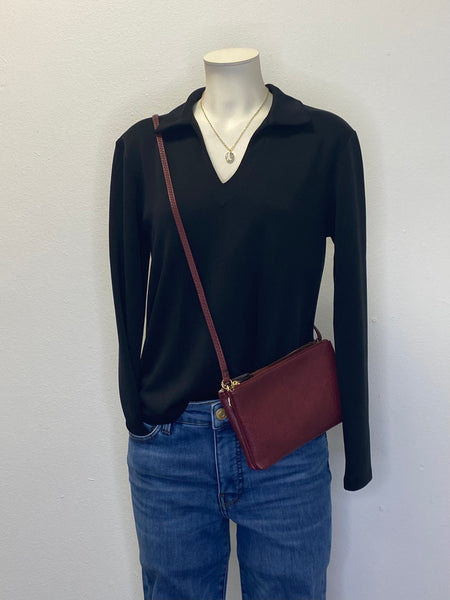 Scuba V-Neck Long Sleeve Top